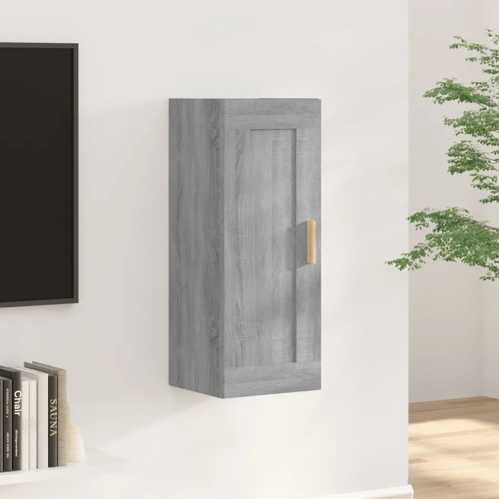 vidaXL Armadietto a Muro Grigio Sonoma 35x34x90cm in Legno Multistrato