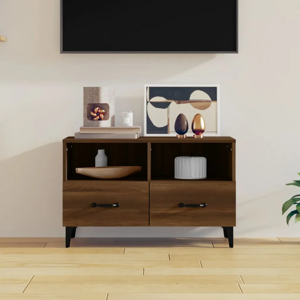 vidaXL Mobile Porta TV Rovere Marrone 80x36x50 cm in Legno Multistrato