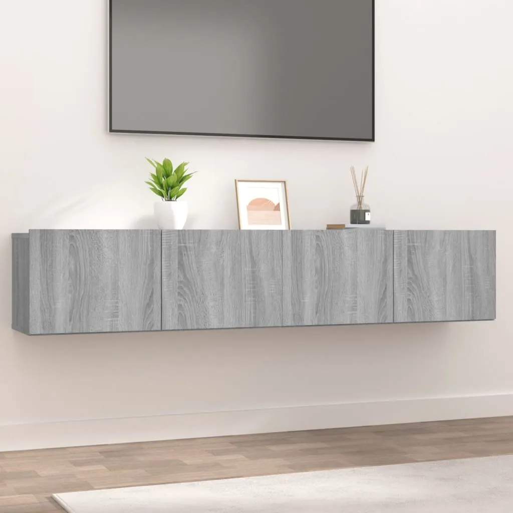 vidaXL Mobili Porta TV 2pz Grigio Sonoma 80x30x30 in Legno Multistrato