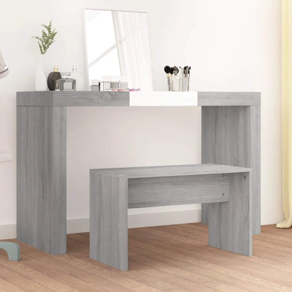 vidaXL Sgabello da Toeletta Grigio Sonoma 70x35x45cm Legno Multistrato