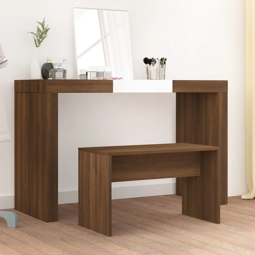 vidaXL Sgabello da Toeletta Marrone Fumo 70x35x45 cm Legno Multistrato