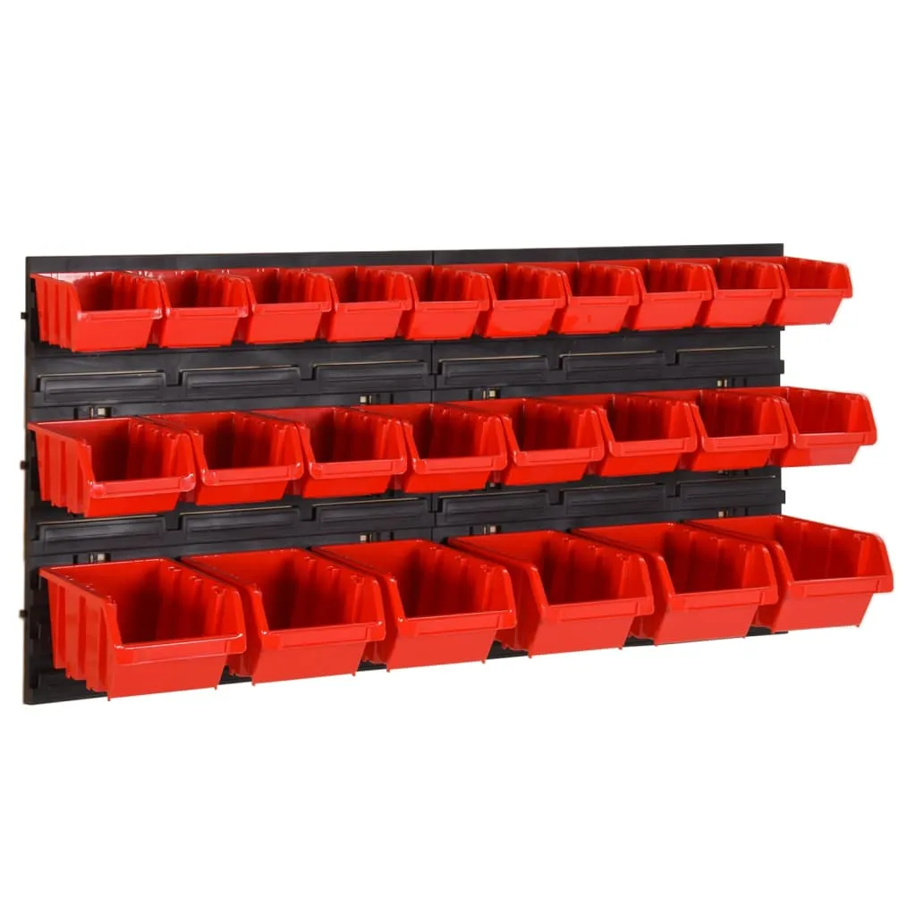 vidaXL Set da Officina 26 pz Rosso e Nero 77x39 cm in Polipropilene