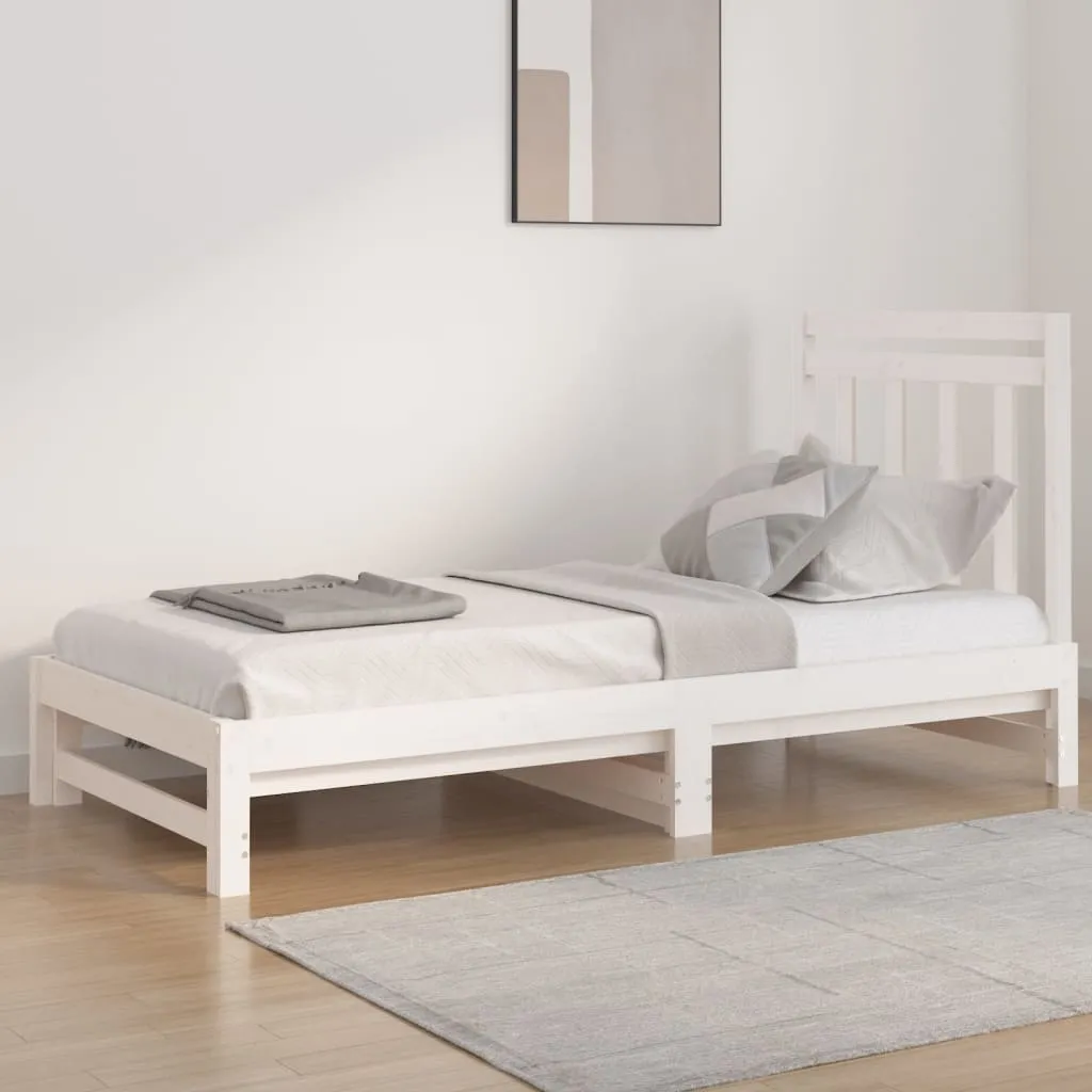 vidaXL Dormeuse Estraibile Bianca 2x(90x190) cm Legno Massello di Pino