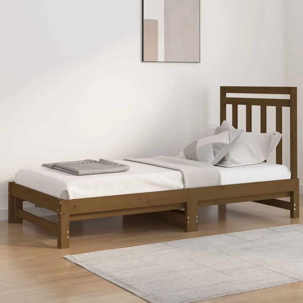 vidaXL Dormeuse Estraibile Miele 2x(90x190) cm Legno Massello di Pino