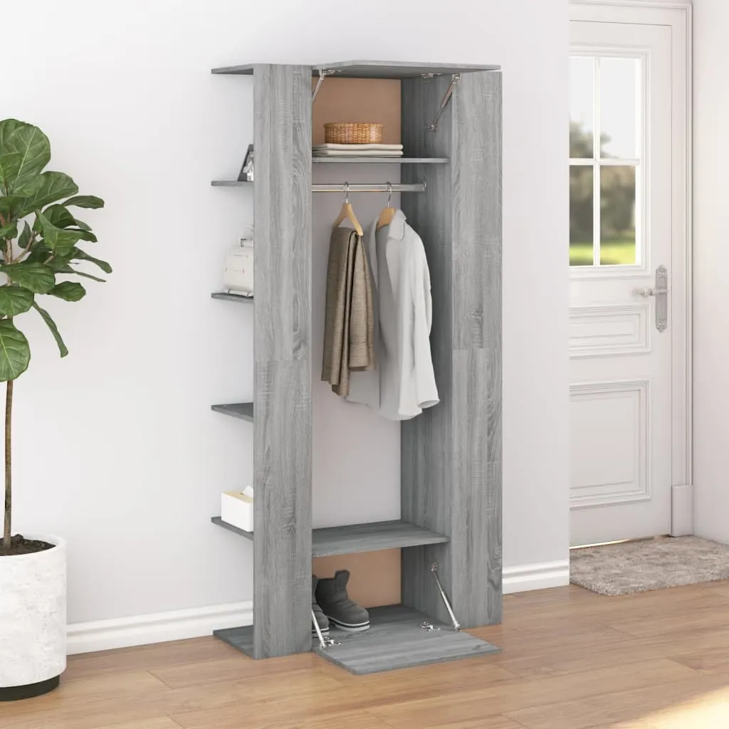 vidaXL Mobili da Corridoio 2 pz Grigio Sonoma in Legno Multistrato