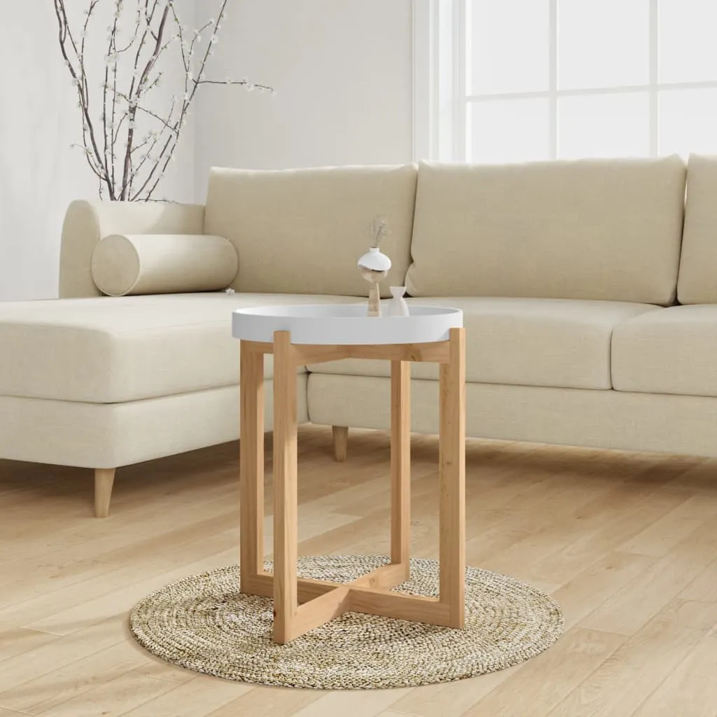 vidaXL Tavolino Bianco 41x41x48,5cm Legno Multistrato e Massello Pino