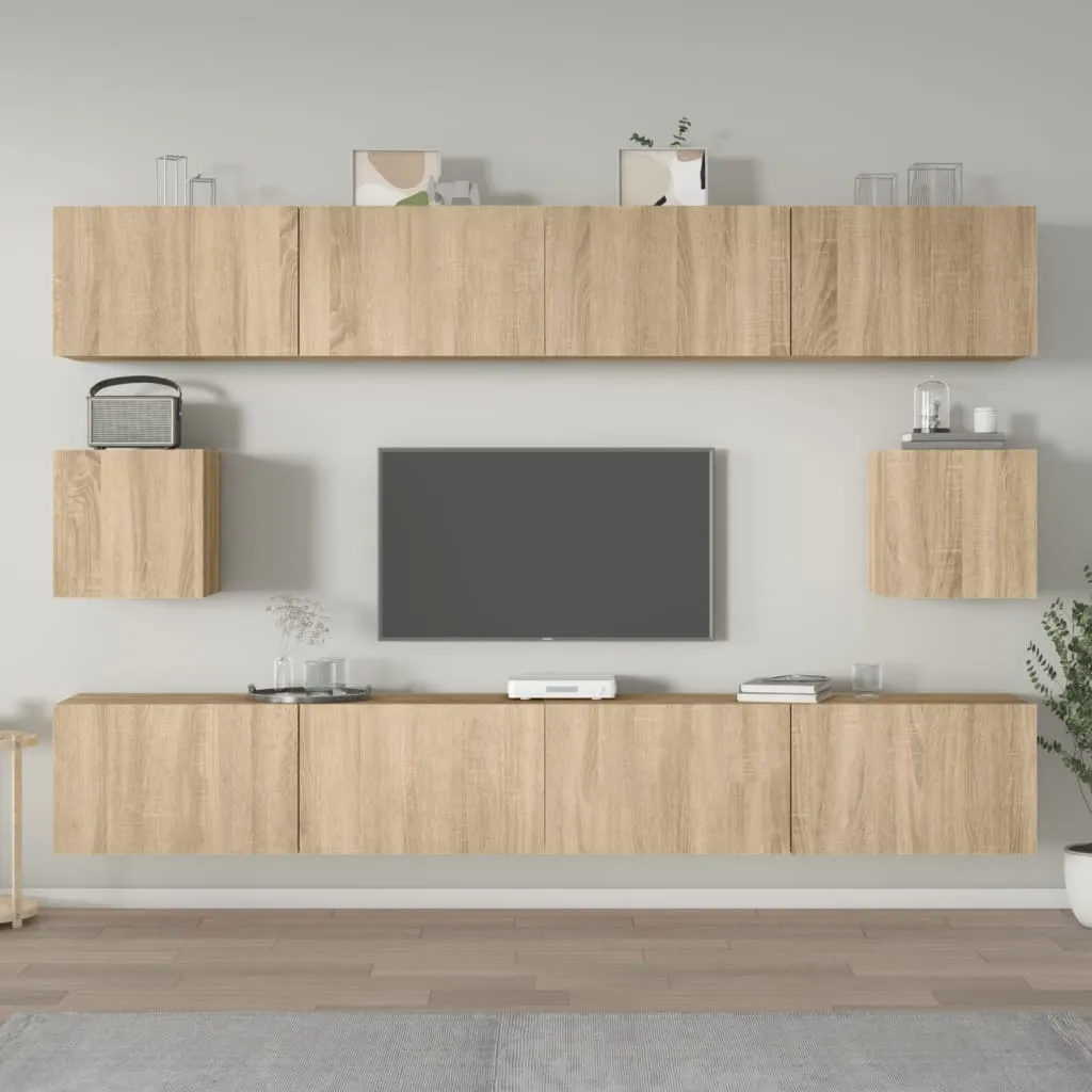 vidaXL Set di Mobili Porta TV 6 pz Rovere Sonoma in Legno Multistrato