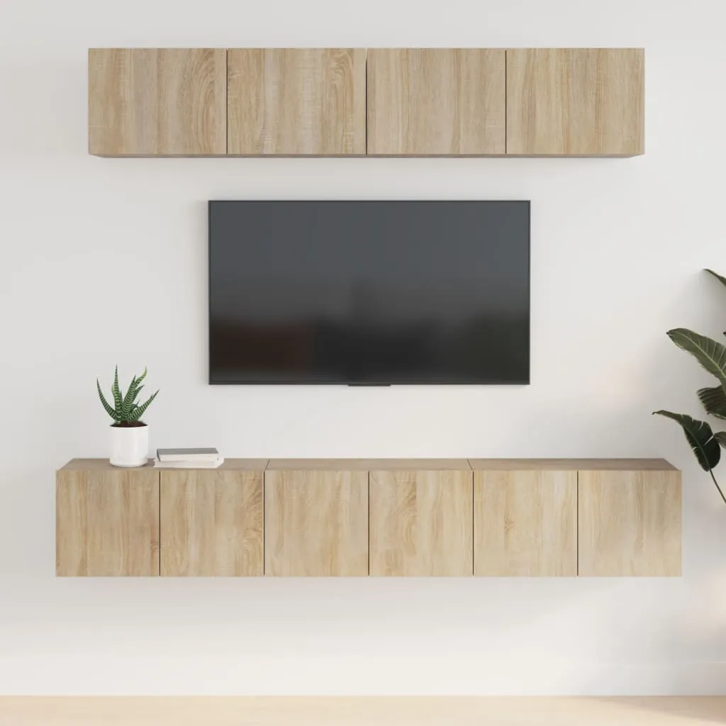 vidaXL Set di Mobili Porta TV 5 pz Rovere Sonoma in Legno Multistrato