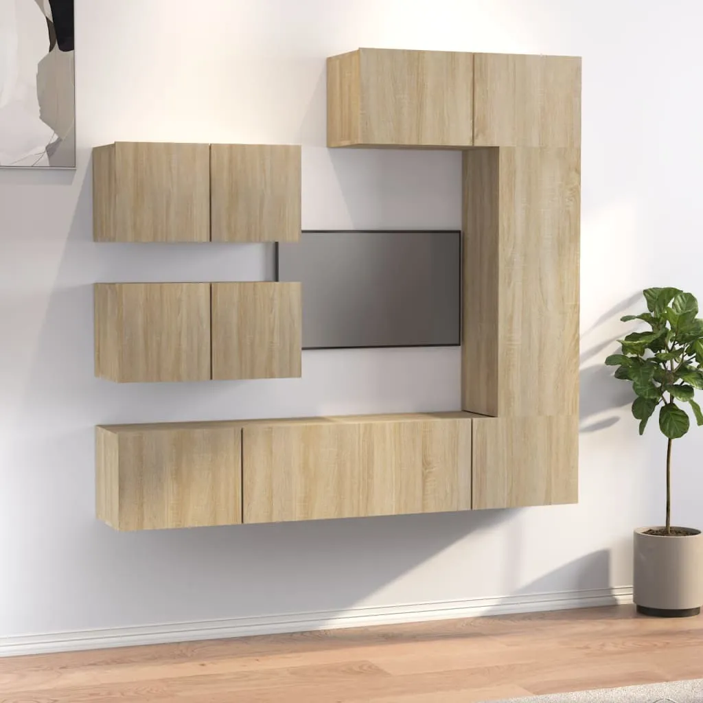 vidaXL Set di Mobili Porta TV 6 pz Rovere Sonoma in Legno Multistrato