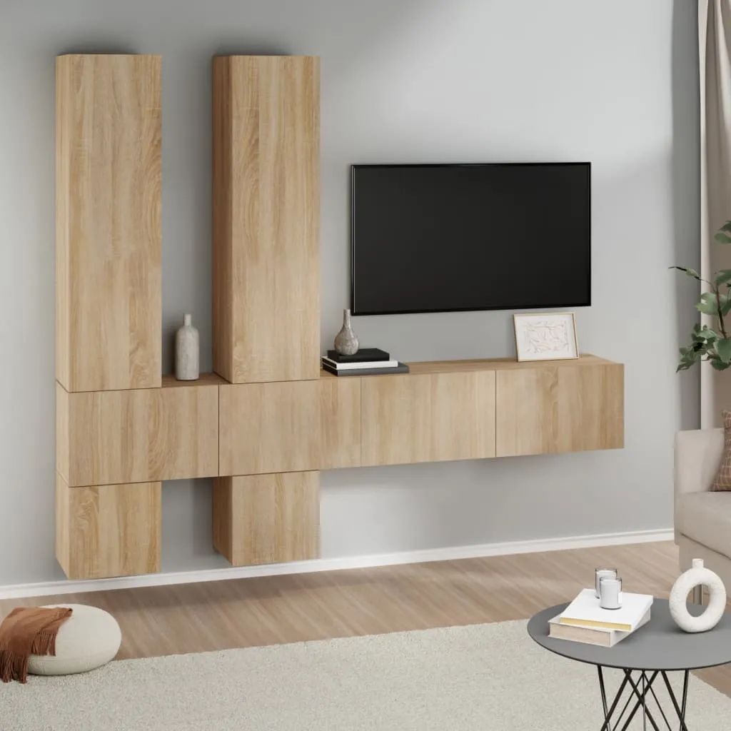 vidaXL Mobile Porta TV a Parete Rovere Sonoma in Legno Multistrato