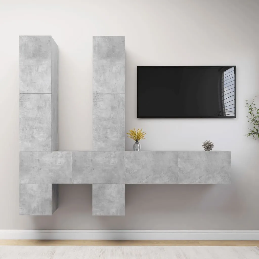 vidaXL Mobile Porta TV a Parete Grigio Cemento in Legno Multistrato