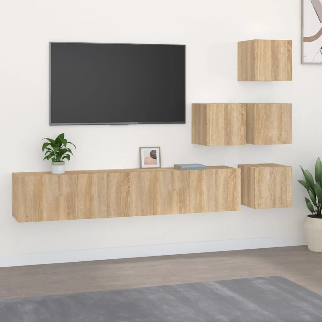 vidaXL Mobile Porta TV a Parete Rovere Sonoma in Legno Multistrato