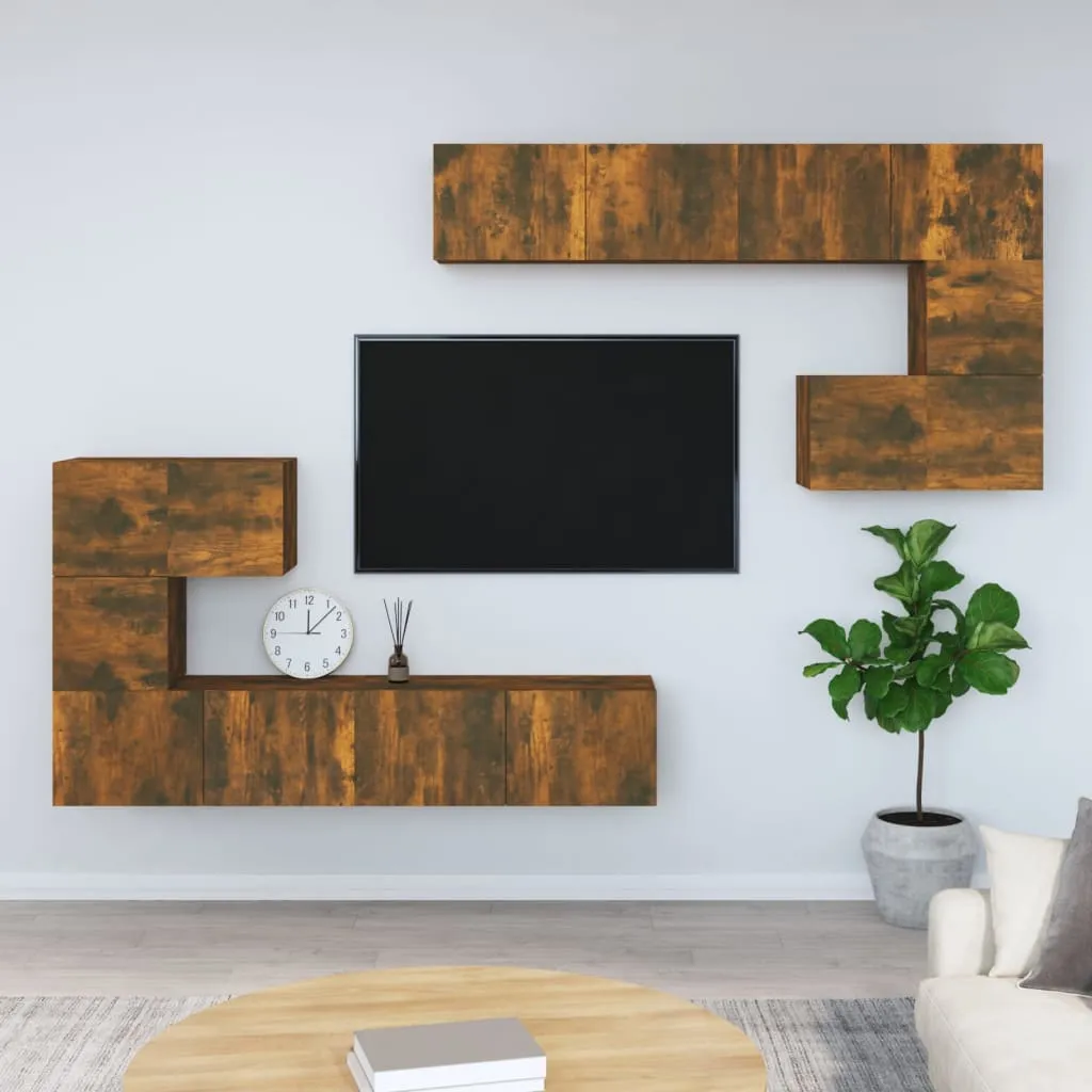 vidaXL Mobile Porta TV a Parete Rovere Fumo in Legno Multistrato