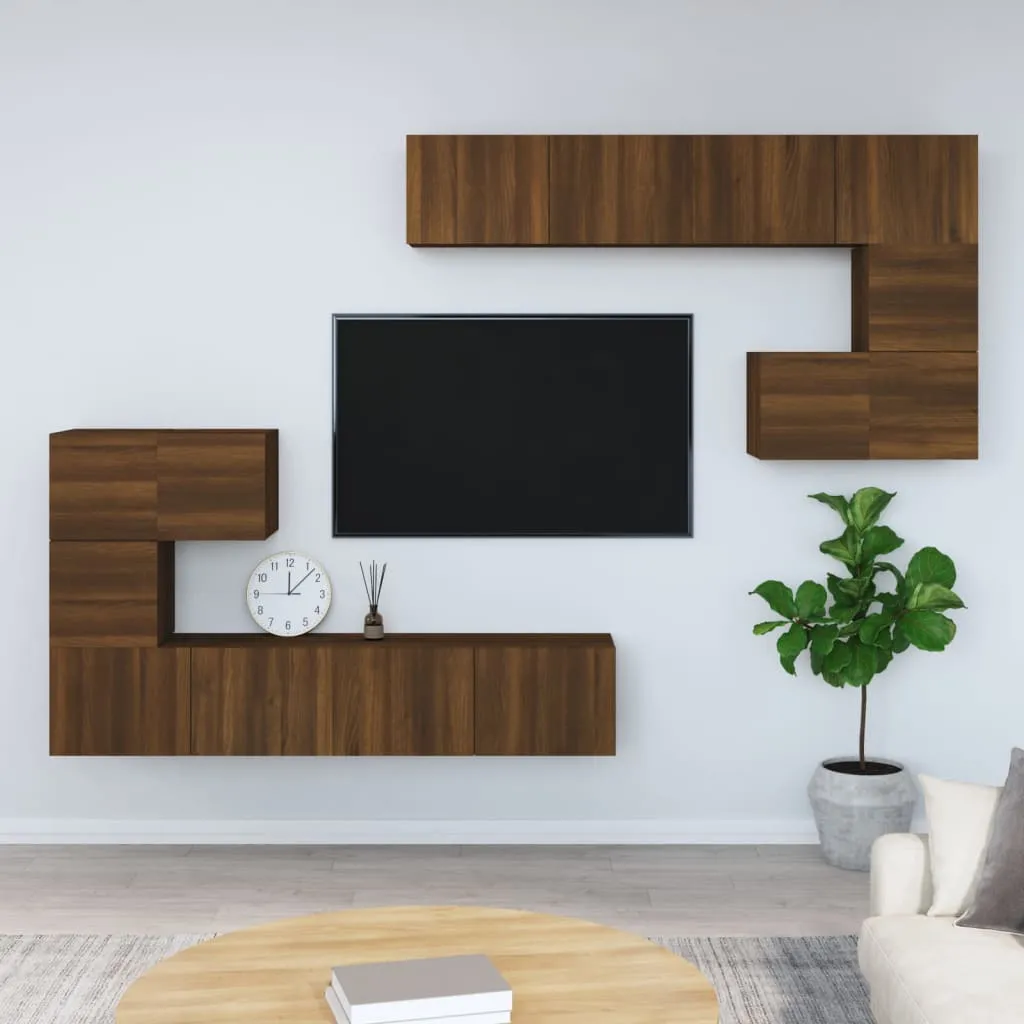 vidaXL Mobile Porta TV a Parete Rovere Marrone in Legno Multistrato