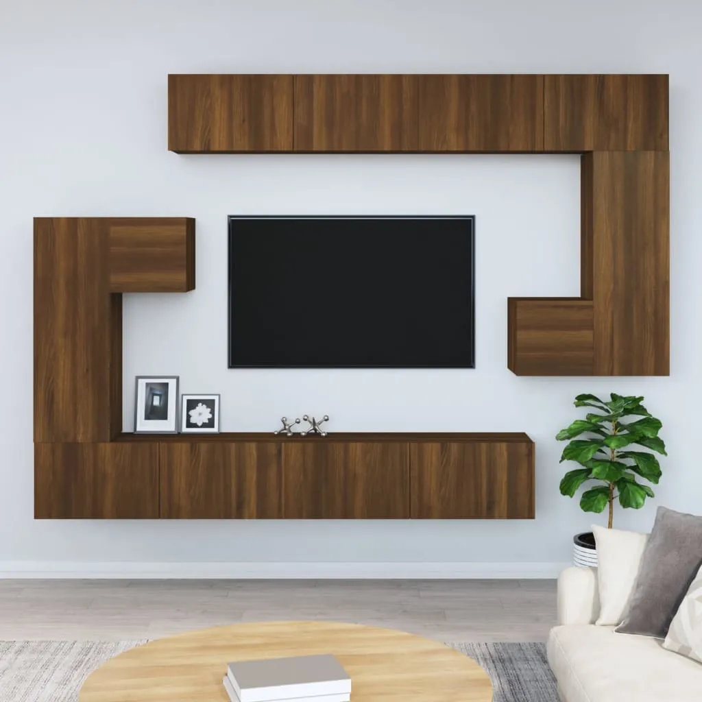 vidaXL Mobile Porta TV a Parete Rovere Marrone in Legno Multistrato