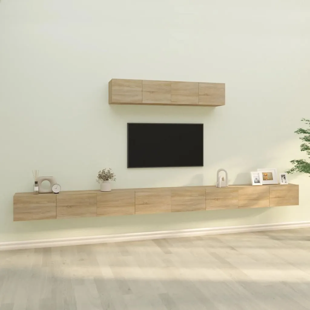 vidaXL Set di Mobili Porta TV 6 pz Rovere Sonoma in Legno Multistrato