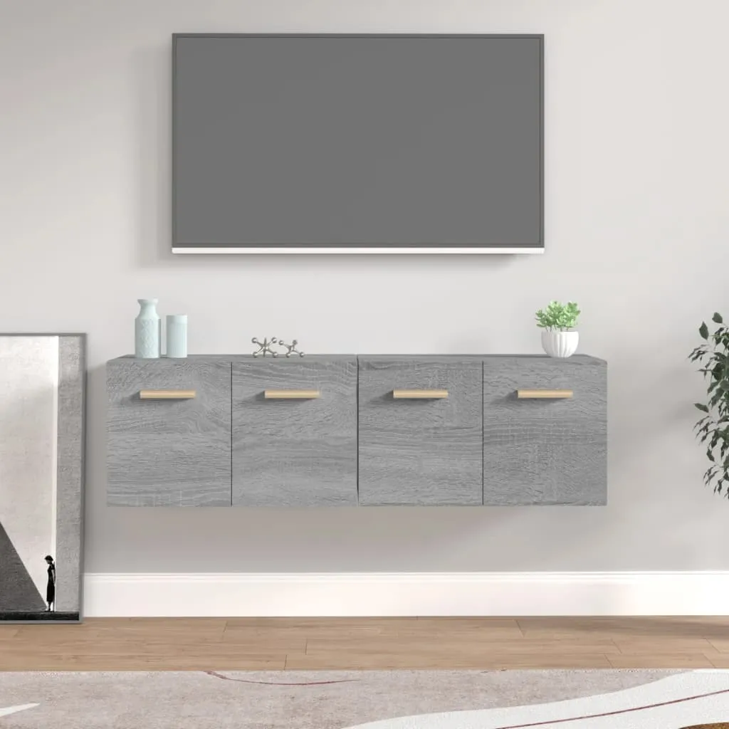 vidaXL Mobili Parete 2 pz Grigio Sonoma 60x36,5x35cm Legno Multistrato