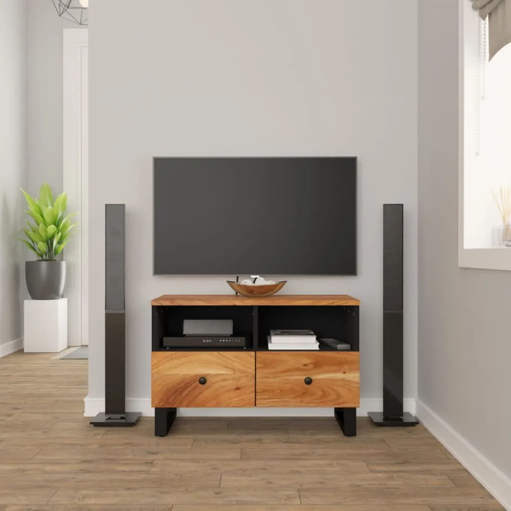 vidaXL Mobile Porta TV 70x33x46 cm in Legno Massello di Acacia