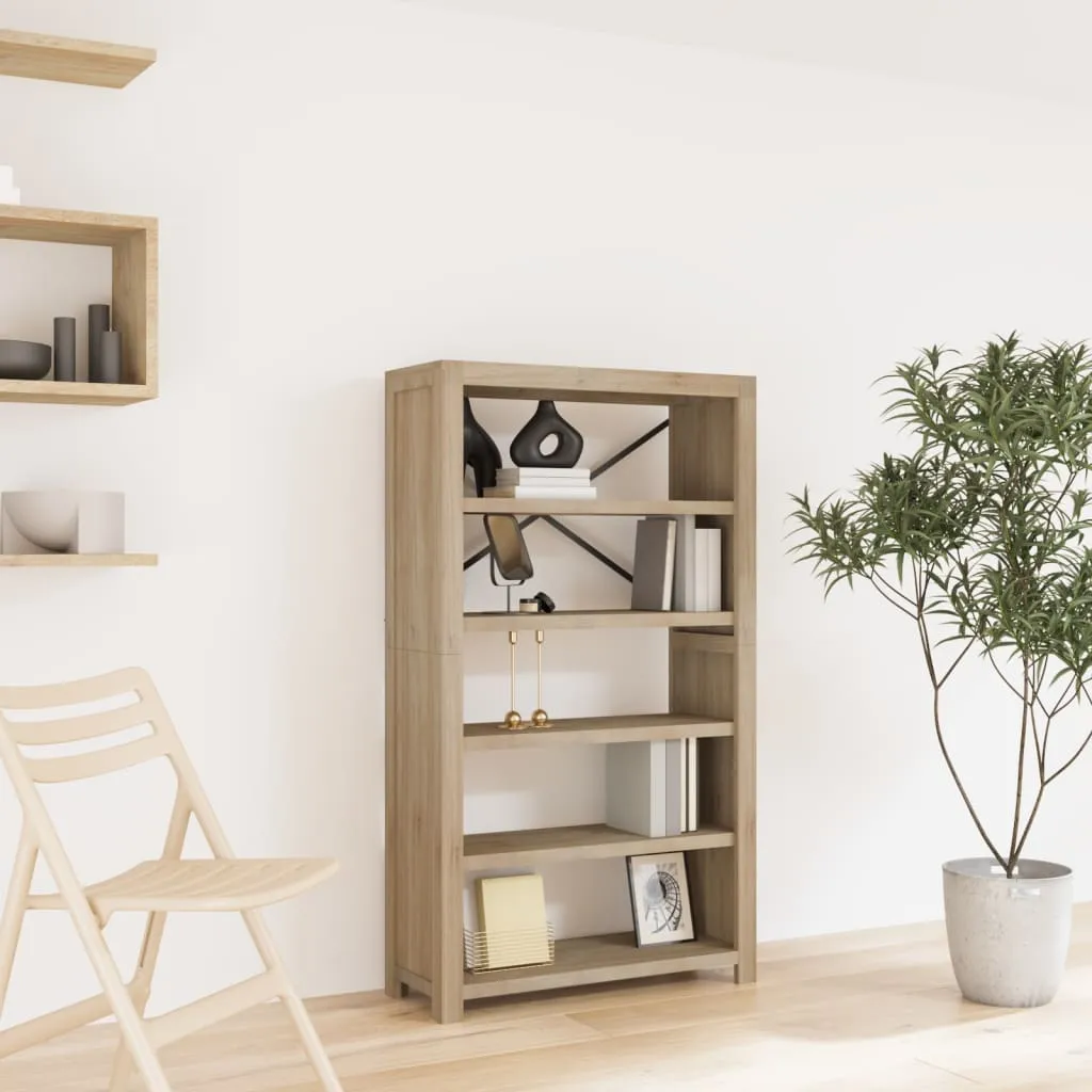 vidaXL Libreria a 5 Ripiani 80x30x140 cm in Legno Massello di Acacia