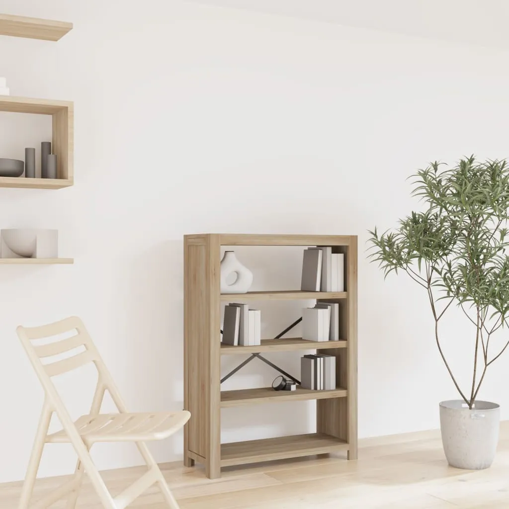 vidaXL Libreria a 4 Ripiani 80x30x110 cm in Legno Massello di Acacia