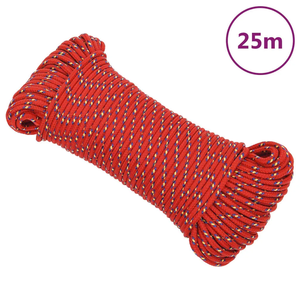 vidaXL Corda Nautica Rossa 3 mm 25 m in Polipropilene