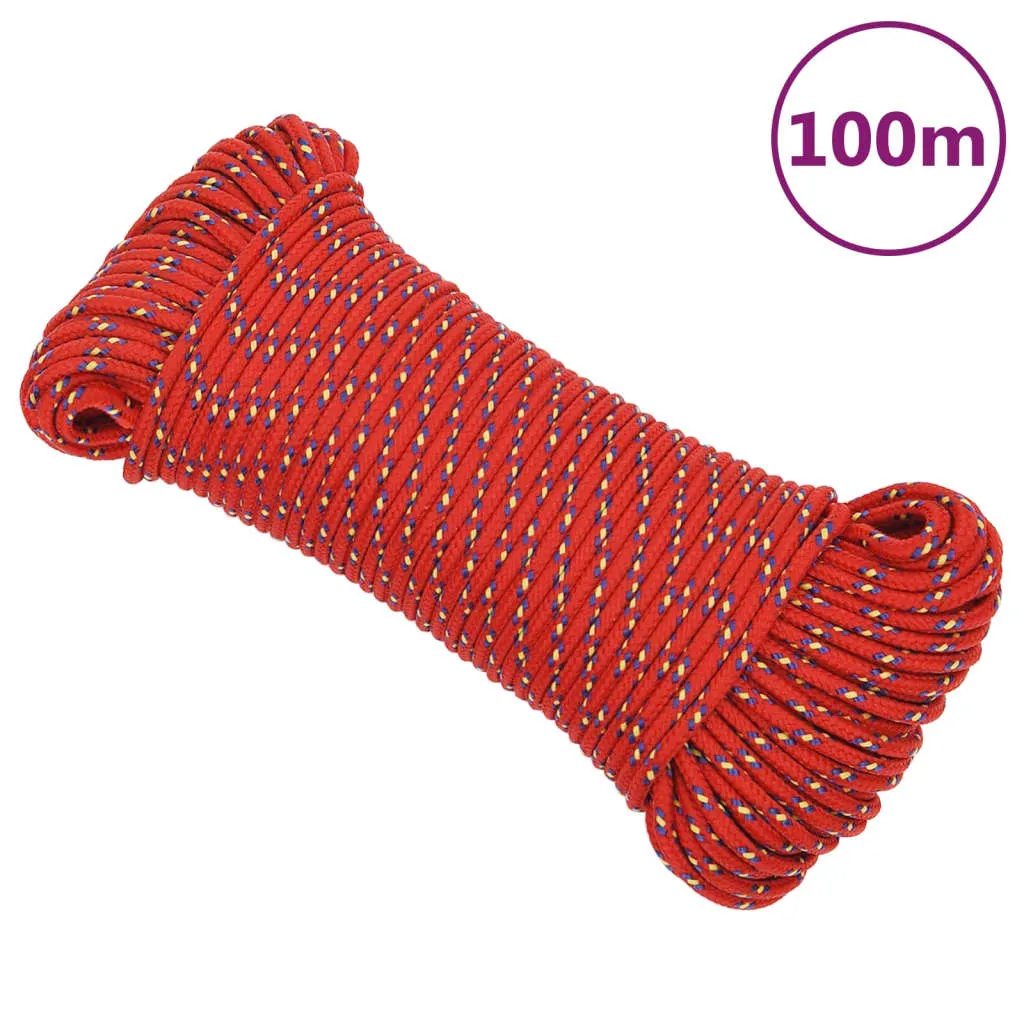 vidaXL Corda Nautica Rossa 3 mm 100 m in Polipropilene