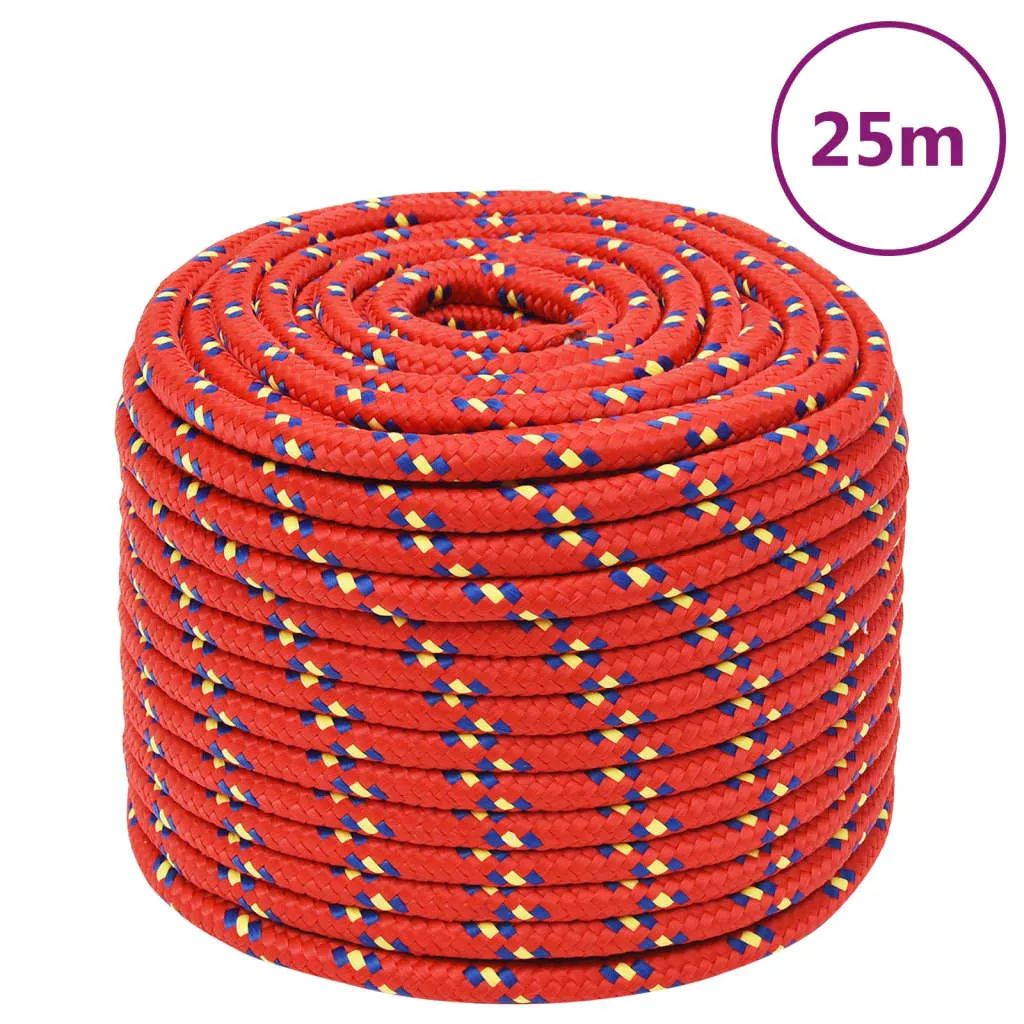 vidaXL Corda Nautica Rossa 12 mm 25 m in Polipropilene