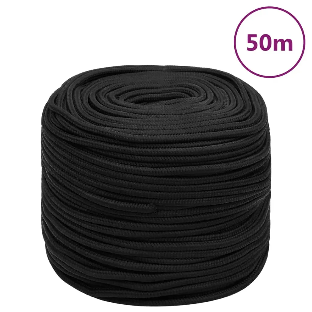 vidaXL Corda Nautica Completamente Nera 6 mm 50 m in Polipropilene