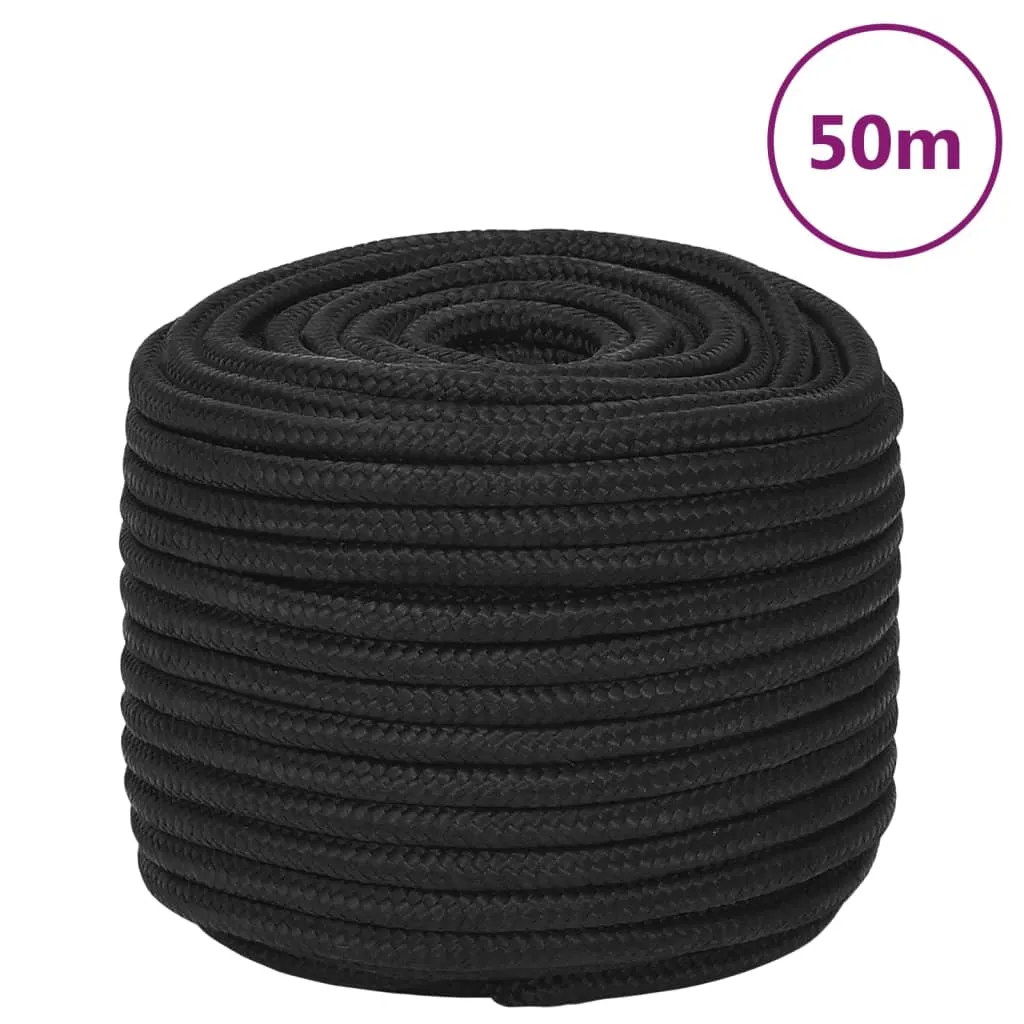 vidaXL Corda Nautica Completamente Nera 12 mm 50 m in Polipropilene