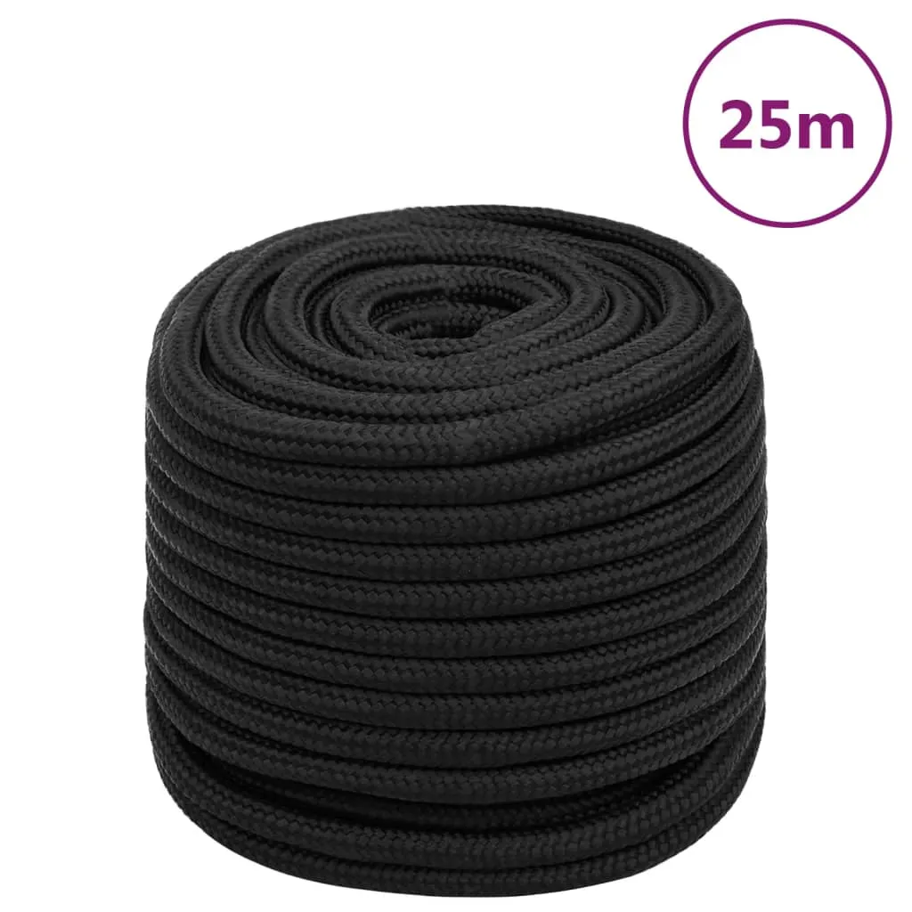 vidaXL Corda Nautica Completamente Nera 16 mm 25 m in Polipropilene