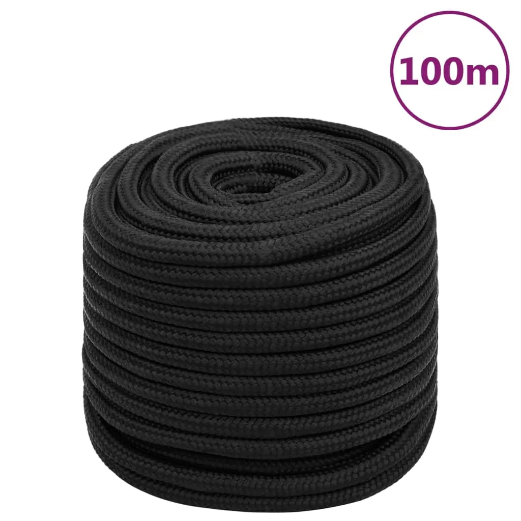 vidaXL Corda Nautica Completamente Nera 16 mm 100 m in Polipropilene