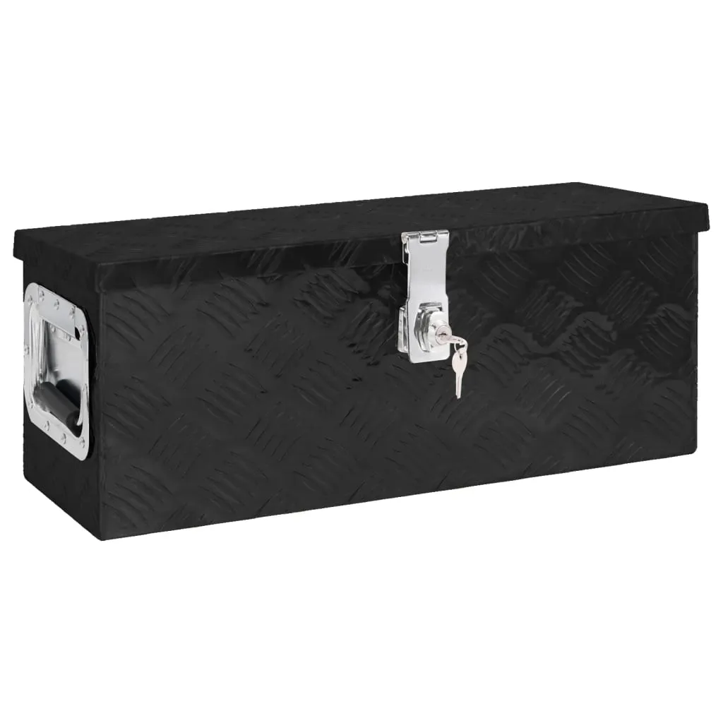 vidaXL Contenitore Portaoggetti Nero 60x23,5x23 cm in Alluminio