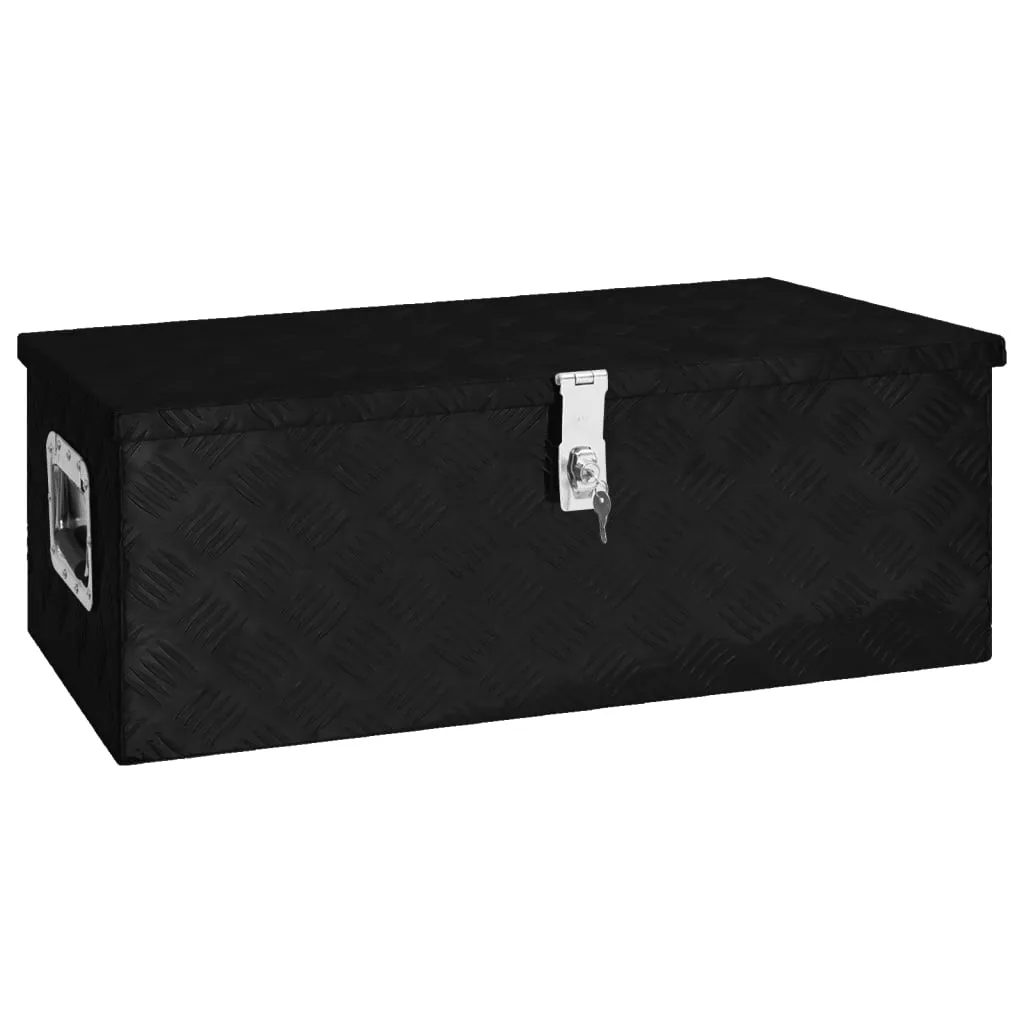 vidaXL Contenitore Portaoggetti Nero 80x39x30 cm in Alluminio