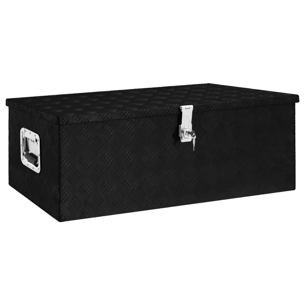 vidaXL Contenitore Portaoggetti Nero 90x47x33,5 cm in Alluminio