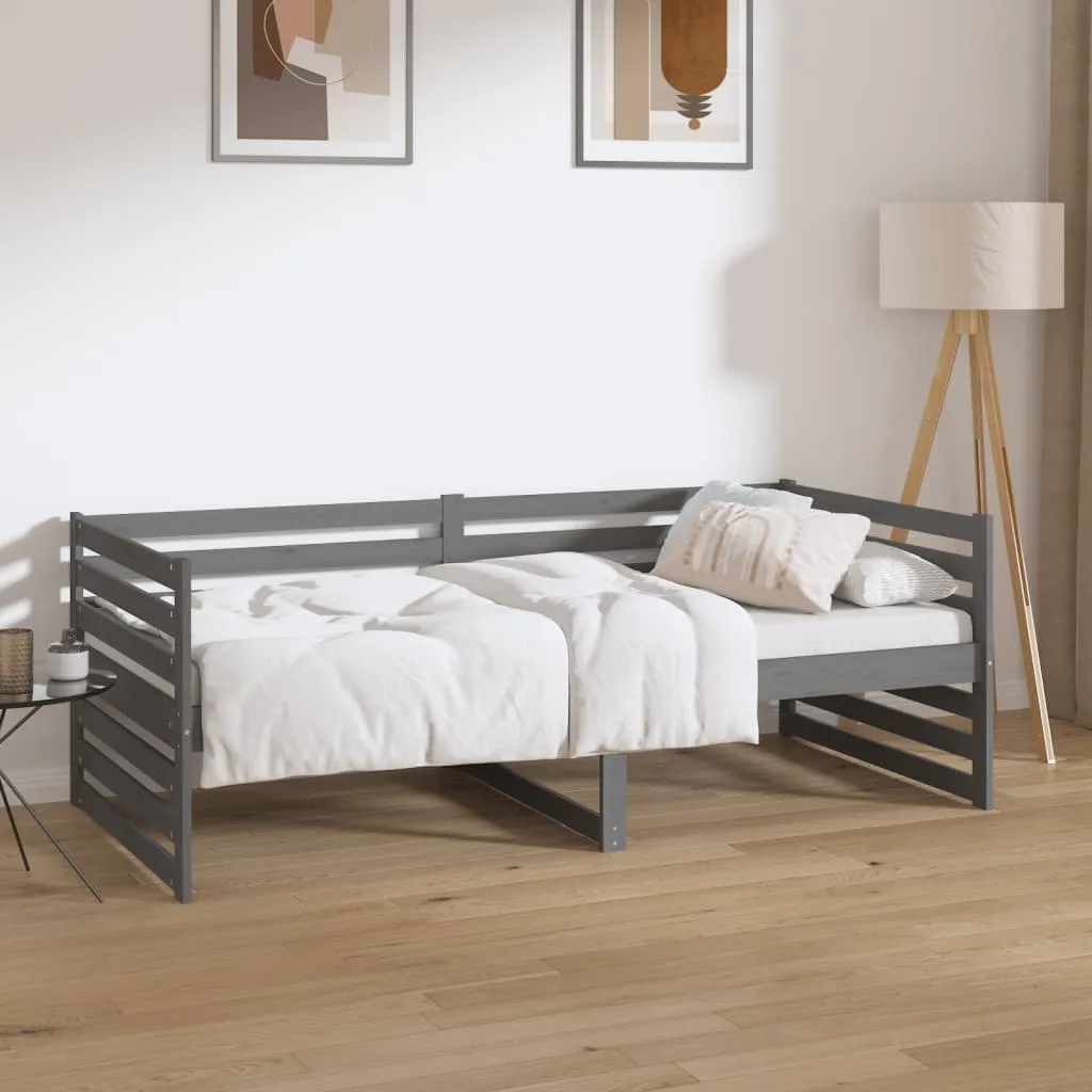 vidaXL Dormeuse Grigia 90x190 cm in Legno Massello di Pino