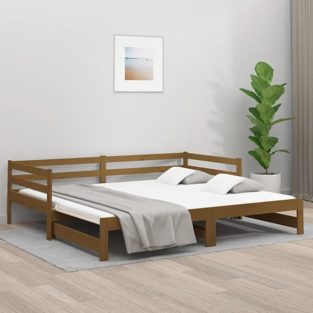 vidaXL Dormeuse Estraibile Miele 2x(90x190) cm Legno Massello di Pino