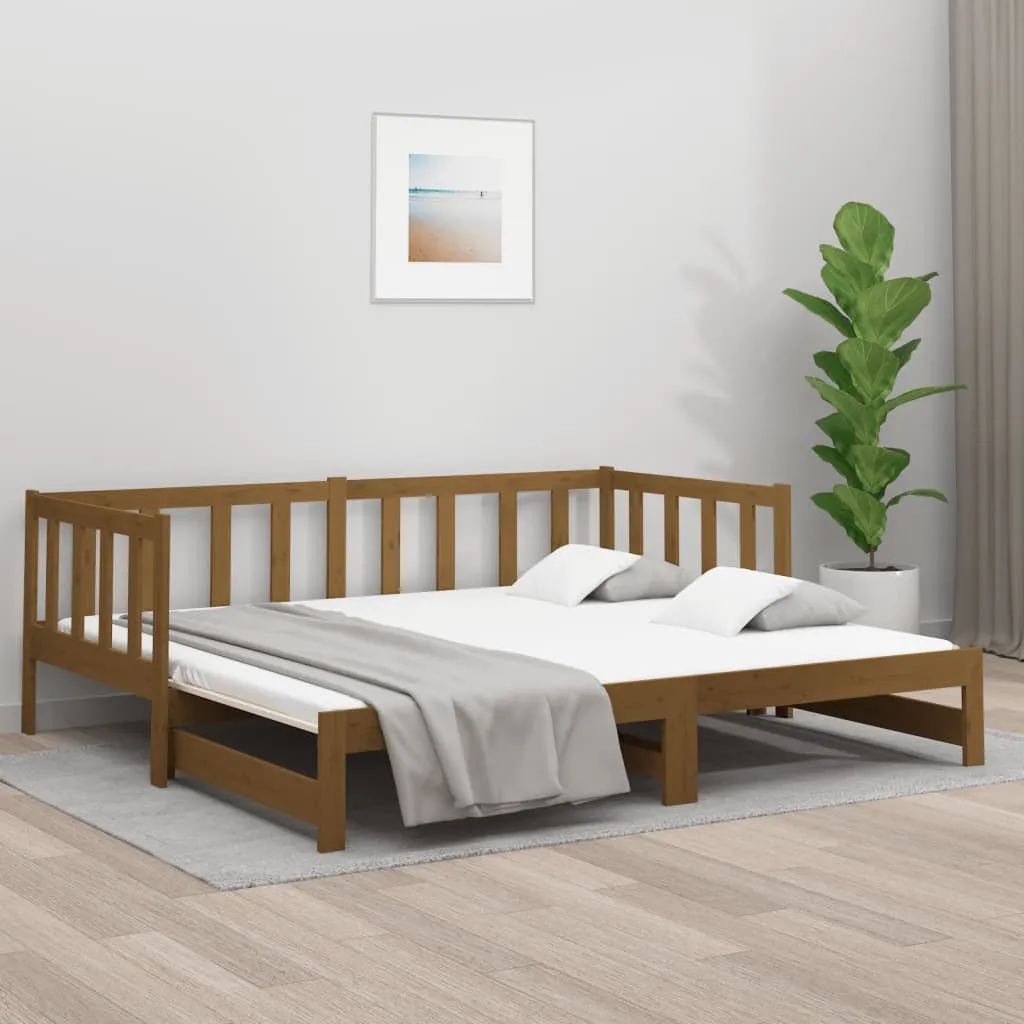 vidaXL Dormeuse Estraibile Miele 2x(90x190) cm Legno Massello di Pino