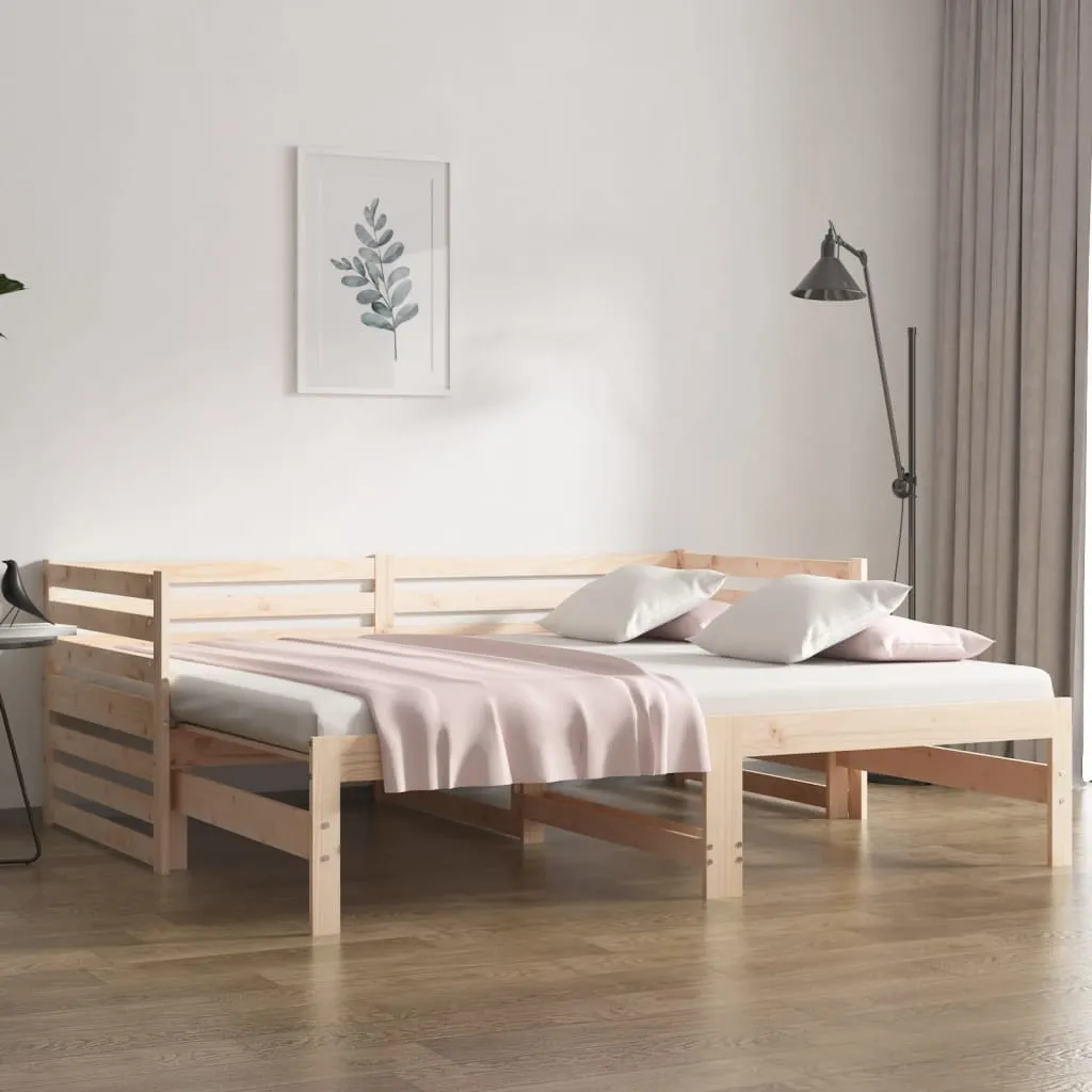 vidaXL Dormeuse Estraibile 2x(90x190) cm Legno Massello di Pino