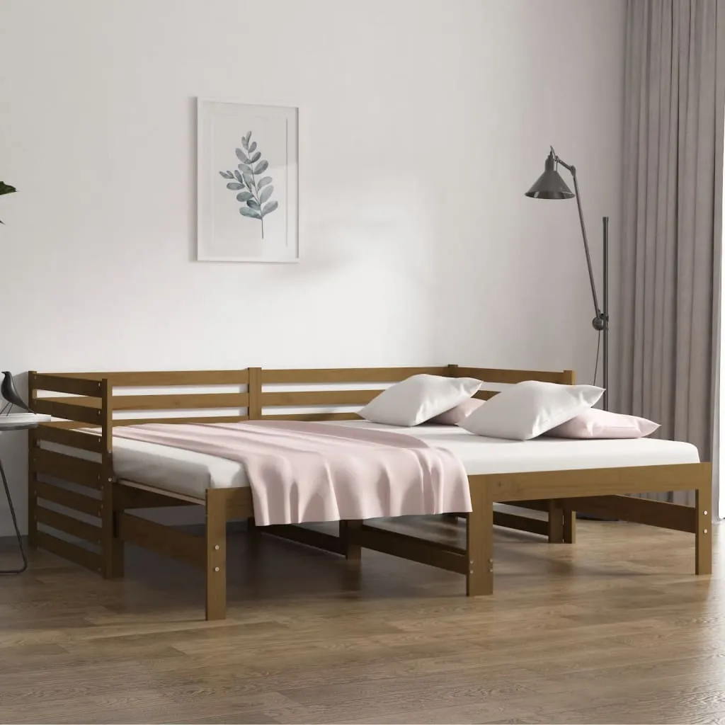 vidaXL Dormeuse Estraibile Miele 2x(90x190) cm Legno Massello di Pino