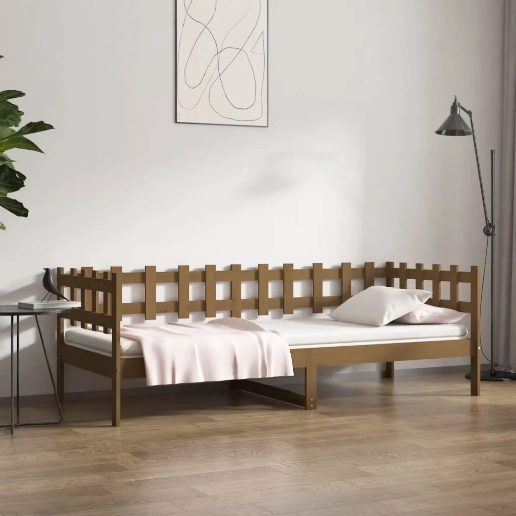 vidaXL Dormeuse Marrone Miele 80x200 cm in Legno Massello di Pino