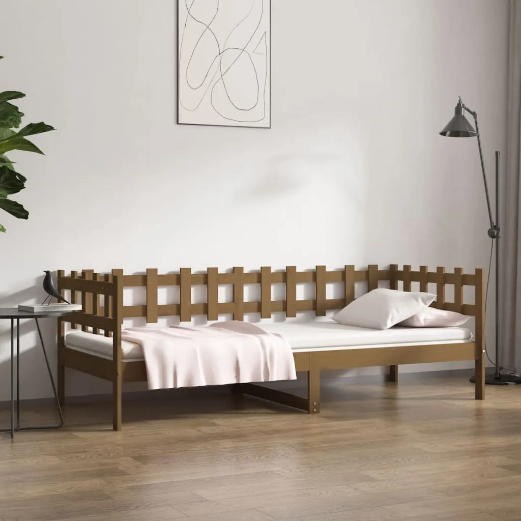 vidaXL Dormeuse Marrone Miele 90x200 cm in Legno Massello di Pino