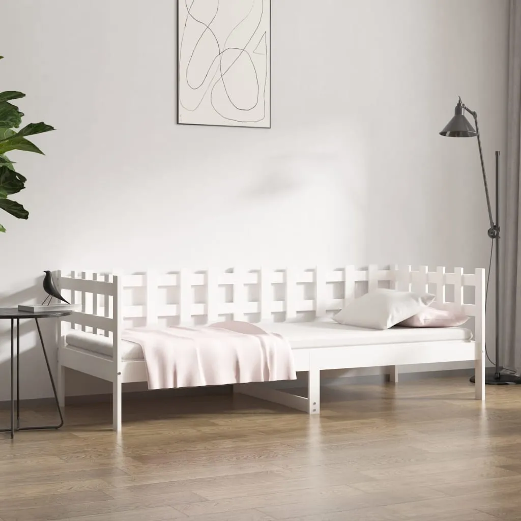 vidaXL Dormeuse Bianca 90x190 cm in Legno Massello di Pino