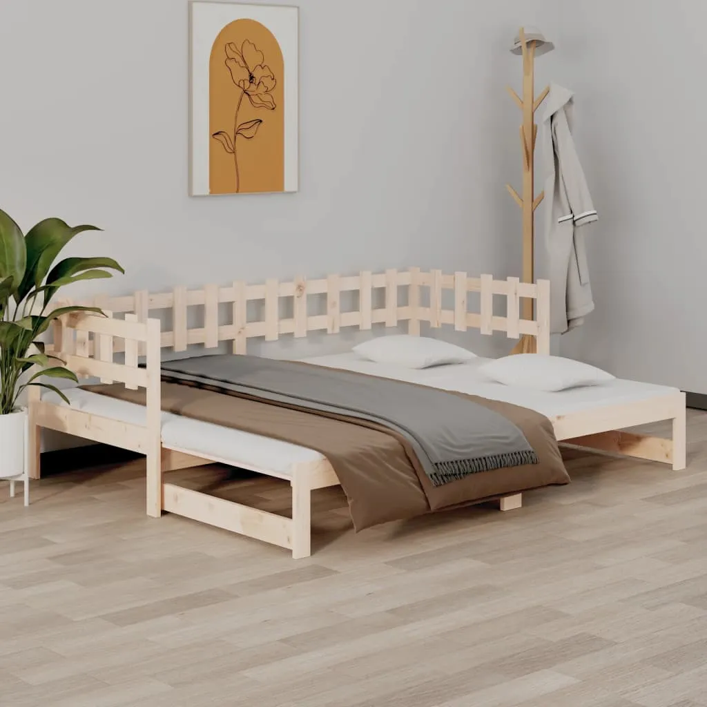 vidaXL Dormeuse Estraibile 2x(90x190) cm Legno Massello di Pino