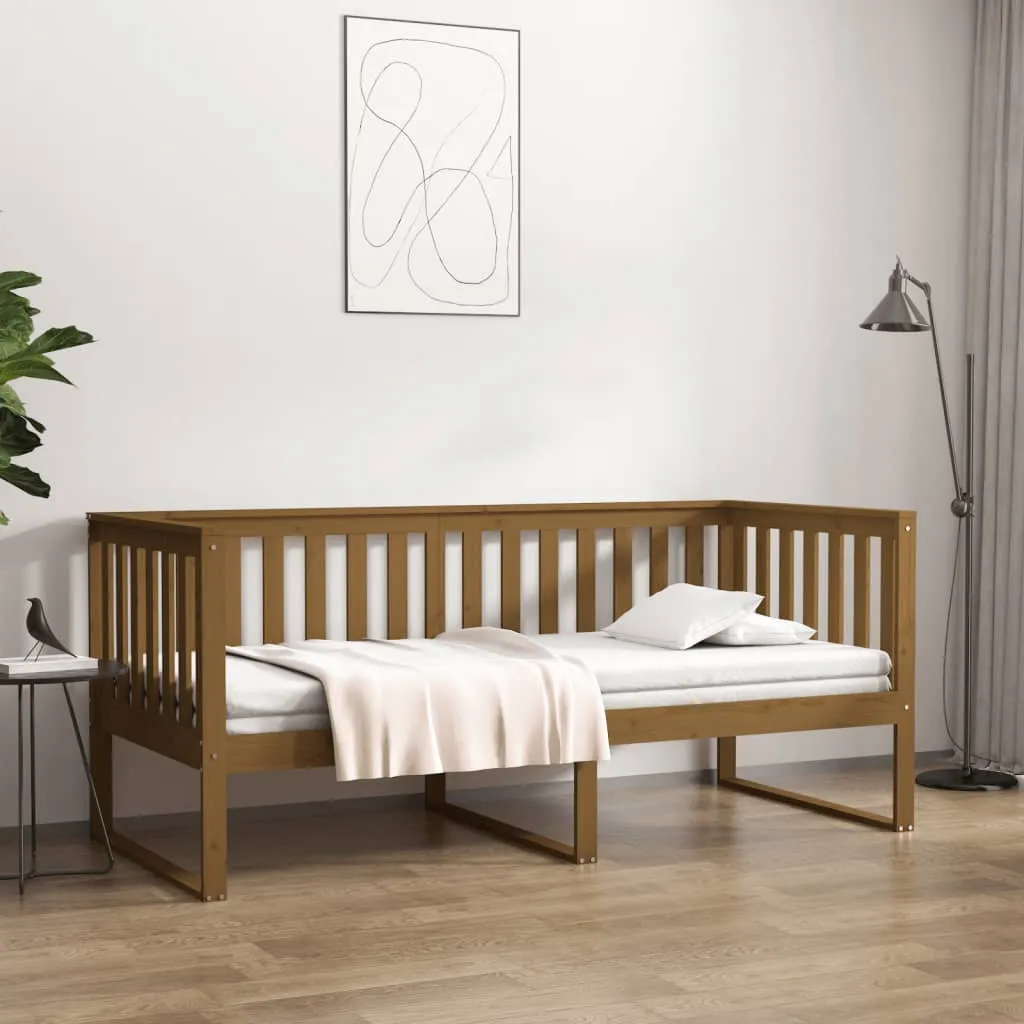 vidaXL Dormeuse Marrone Miele 90x200 cm in Legno Massello di Pino