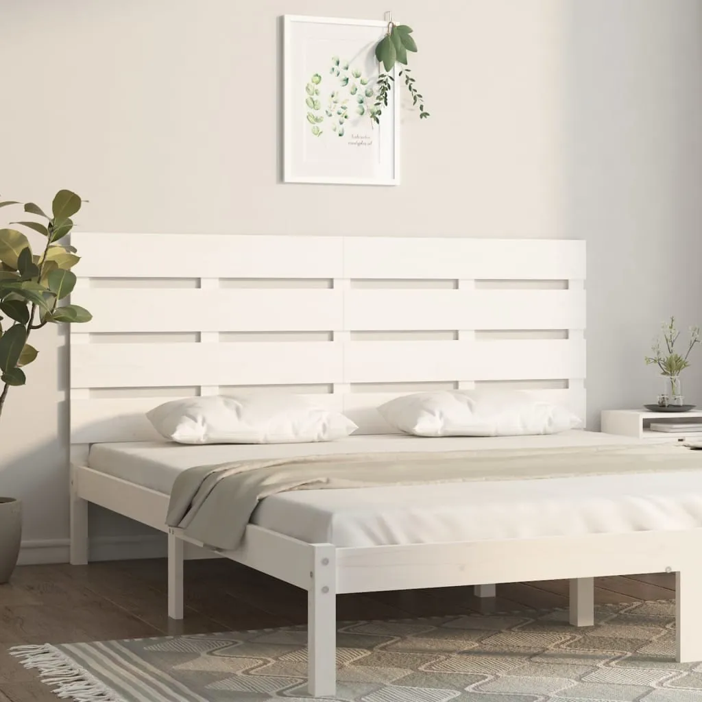 vidaXL Testiera per Letto Bianca 135x3x80 cm in Legno Massello di Pino