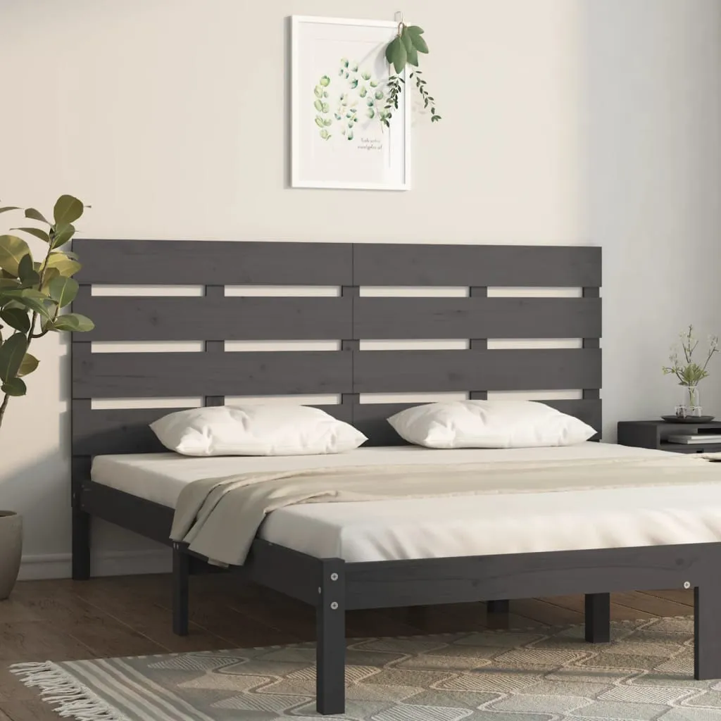 vidaXL Testiera per Letto Grigia 135x3x80 cm in Legno Massello di Pino