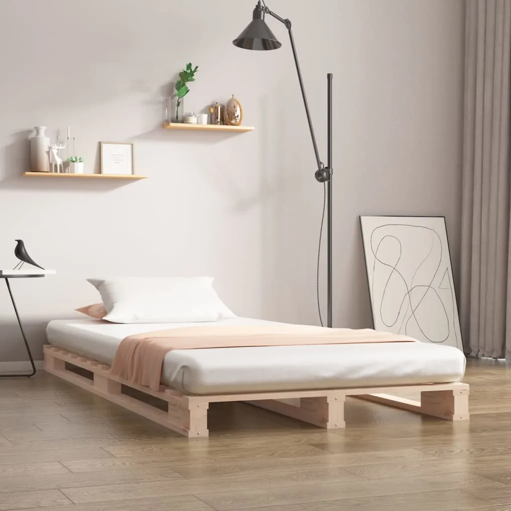 vidaXL Letto a Pallet 75x190 cm Small Single in Legno Massello di Pino