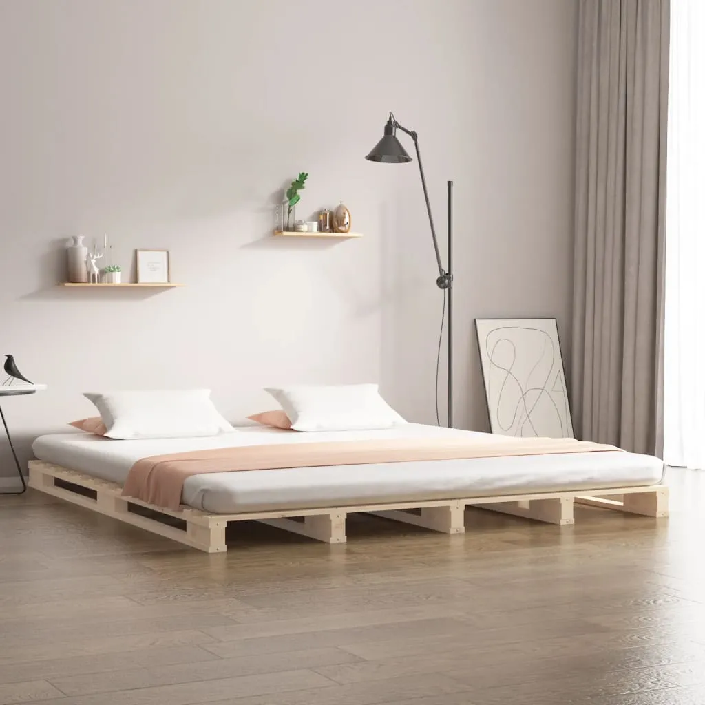 vidaXL Letto a Pallet 120x190 cm Small Double Legno Massello di Pino