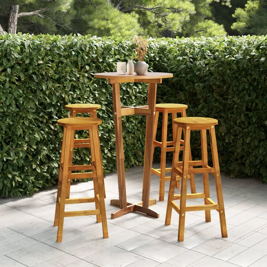 vidaXL Set da Bar per Giardino 5 pz in Legno Massello di Acacia