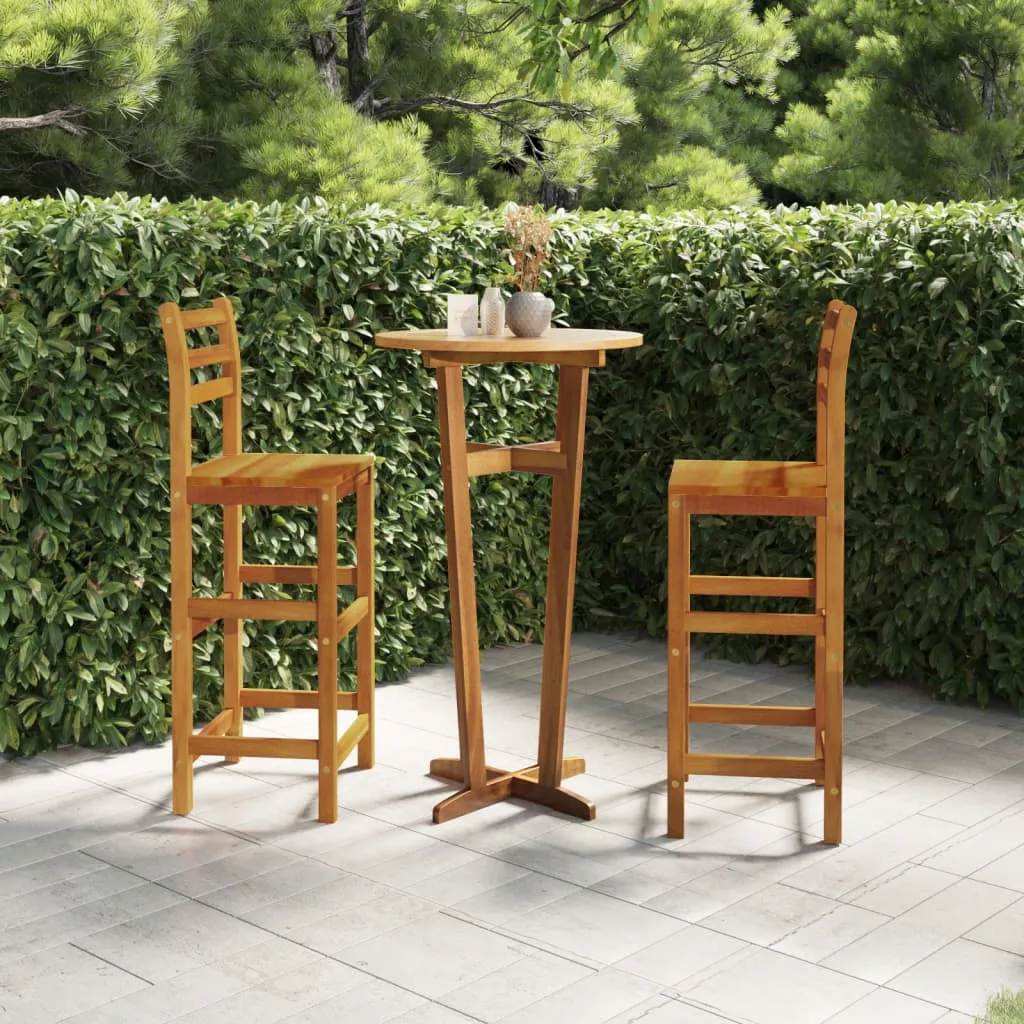 vidaXL Set da Bar per Giardino 3 pz in Legno Massello di Acacia